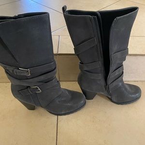 Levity Black Heeled Boots size 9